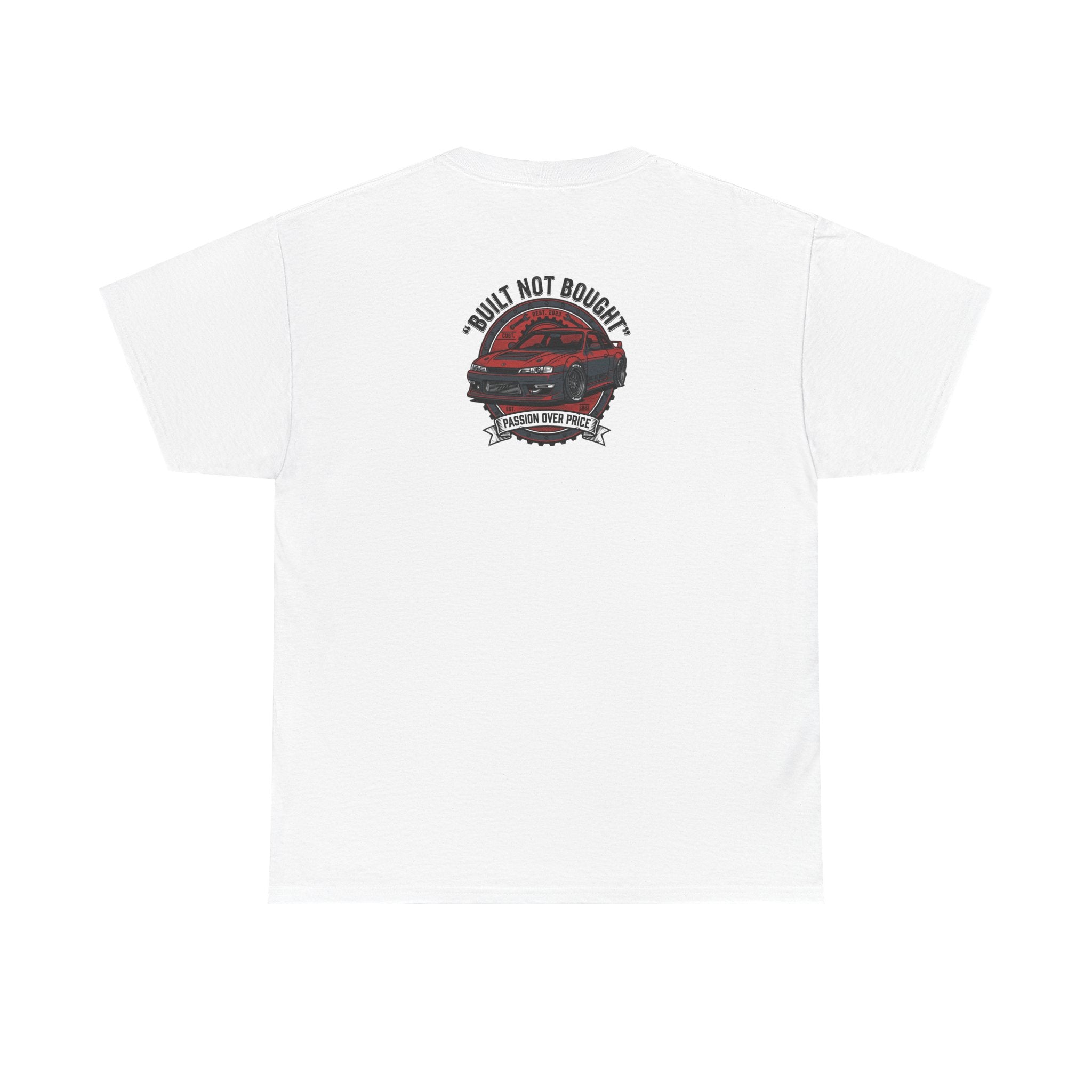 Built Not Bought graphic Tee | Muscle Car Illustration, Racing Emblem