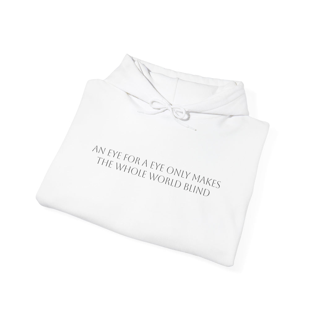 Minimalist Thin Script Text Hoodie | White Pullover Sweatshirt
